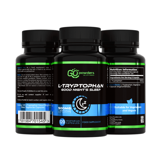 Go Powders L-Tryptophan Good Night’s Sleep 500 mg. 120 Capsules Go Powders L-Tryptophan Good Night’s Sleep 500 mg. 120 Capsules