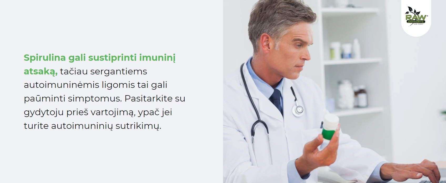 Spirulina gali būti pavojinga autoimuninėmis ligomis sergantiems žmonėms